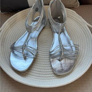Silver Strappy Sandals by Jennifer Lopez